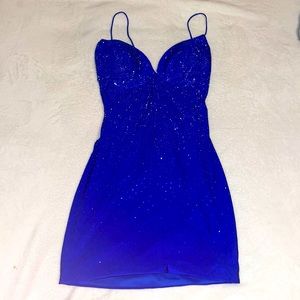 Sheath Halter Royal Blue Short Homecoming Dress